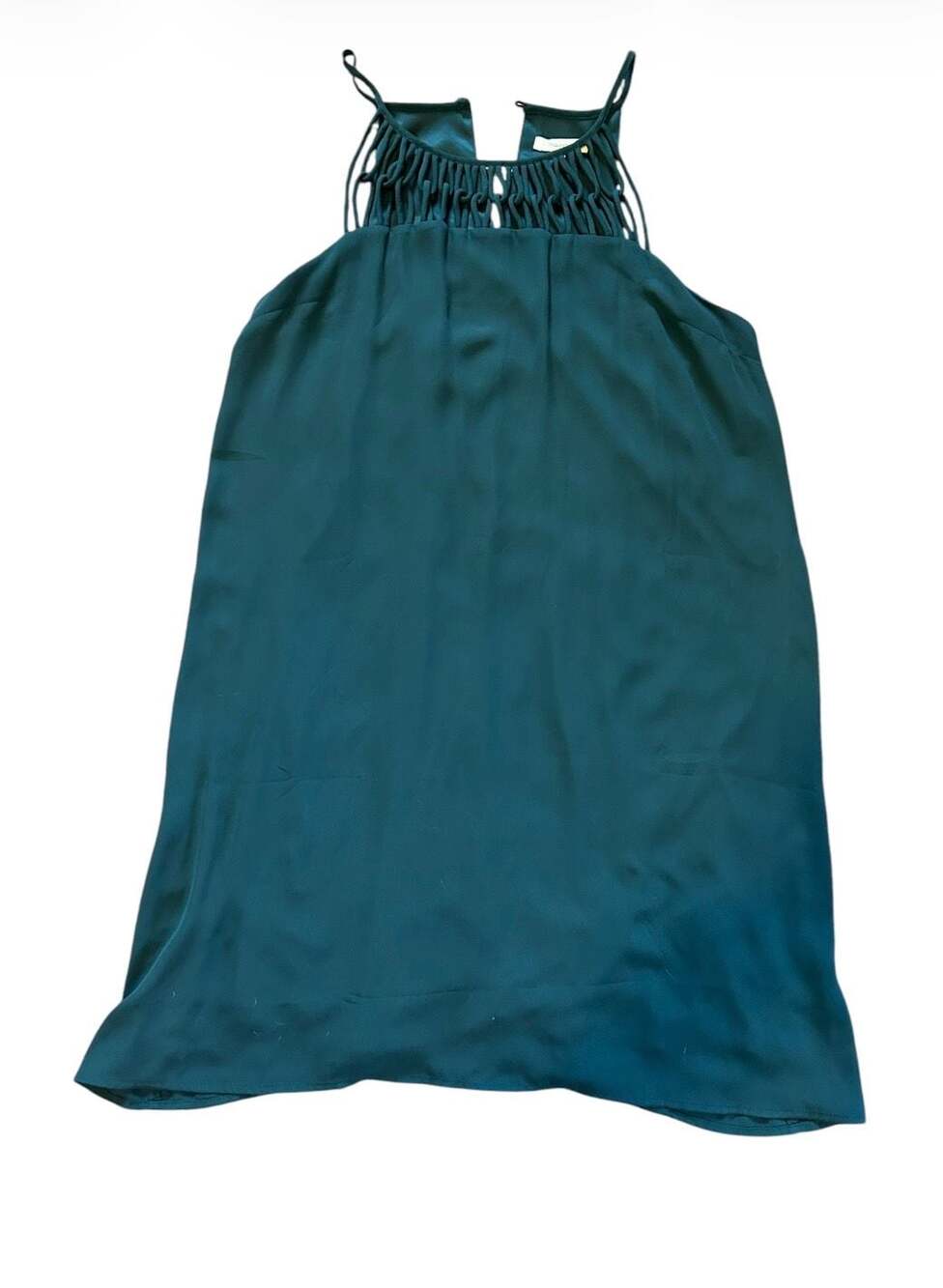 Maurices Dark Green Sleeveless Caged Neckline Swing Mini Dress